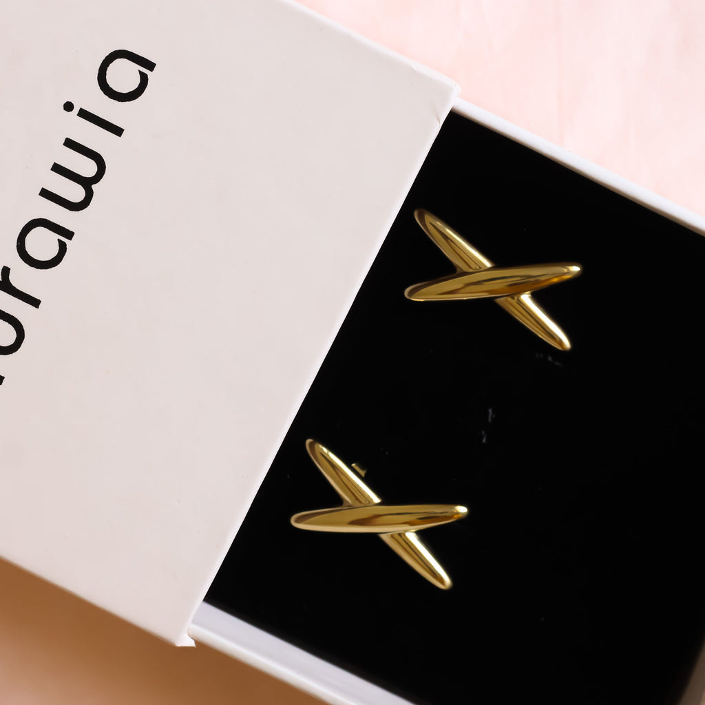 Gold Cross Earrings