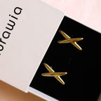 Gold Cross Earrings