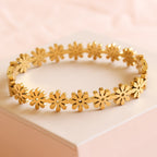 Golden Grace Flower Bangle