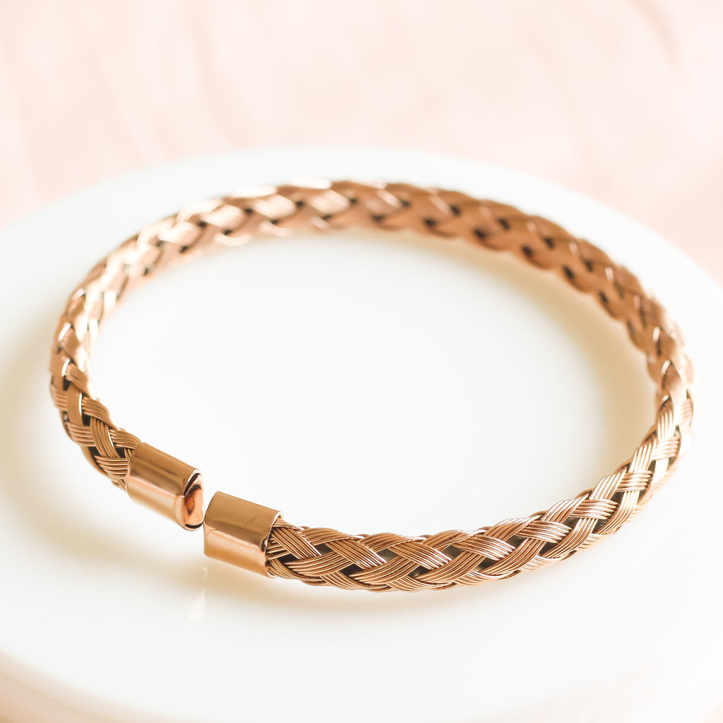Cuff Braided Bangle | Rose Gold