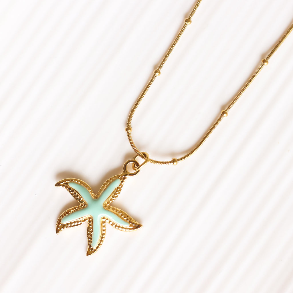 Blue Starfish Necklace