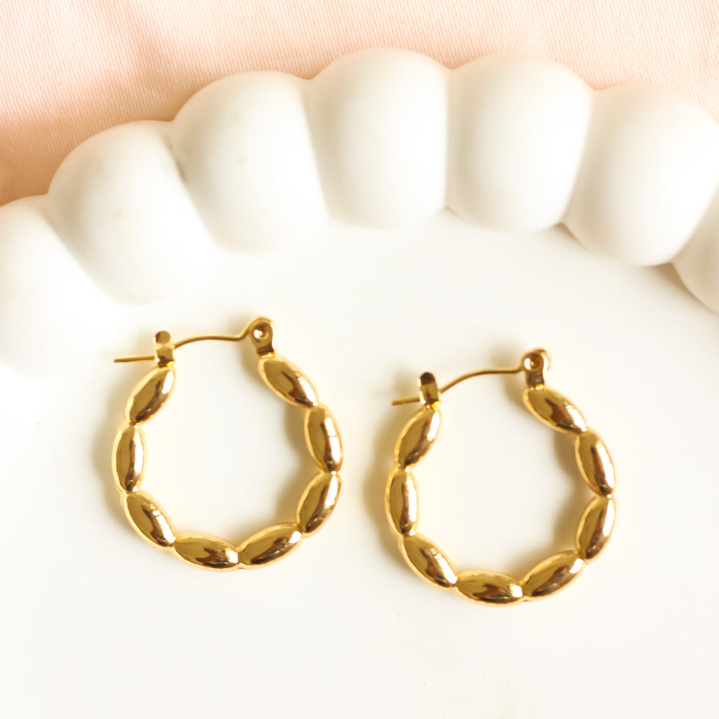 Gold Puffed Hoops