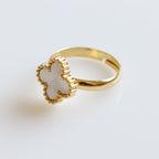 White Clover Adjustable Ring