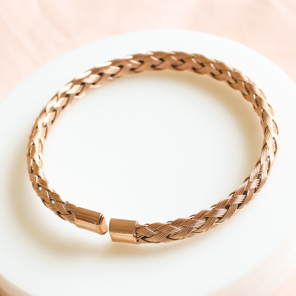 Cuff Braided Bangle | Rose Gold
