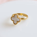 White Clover Adjustable Ring
