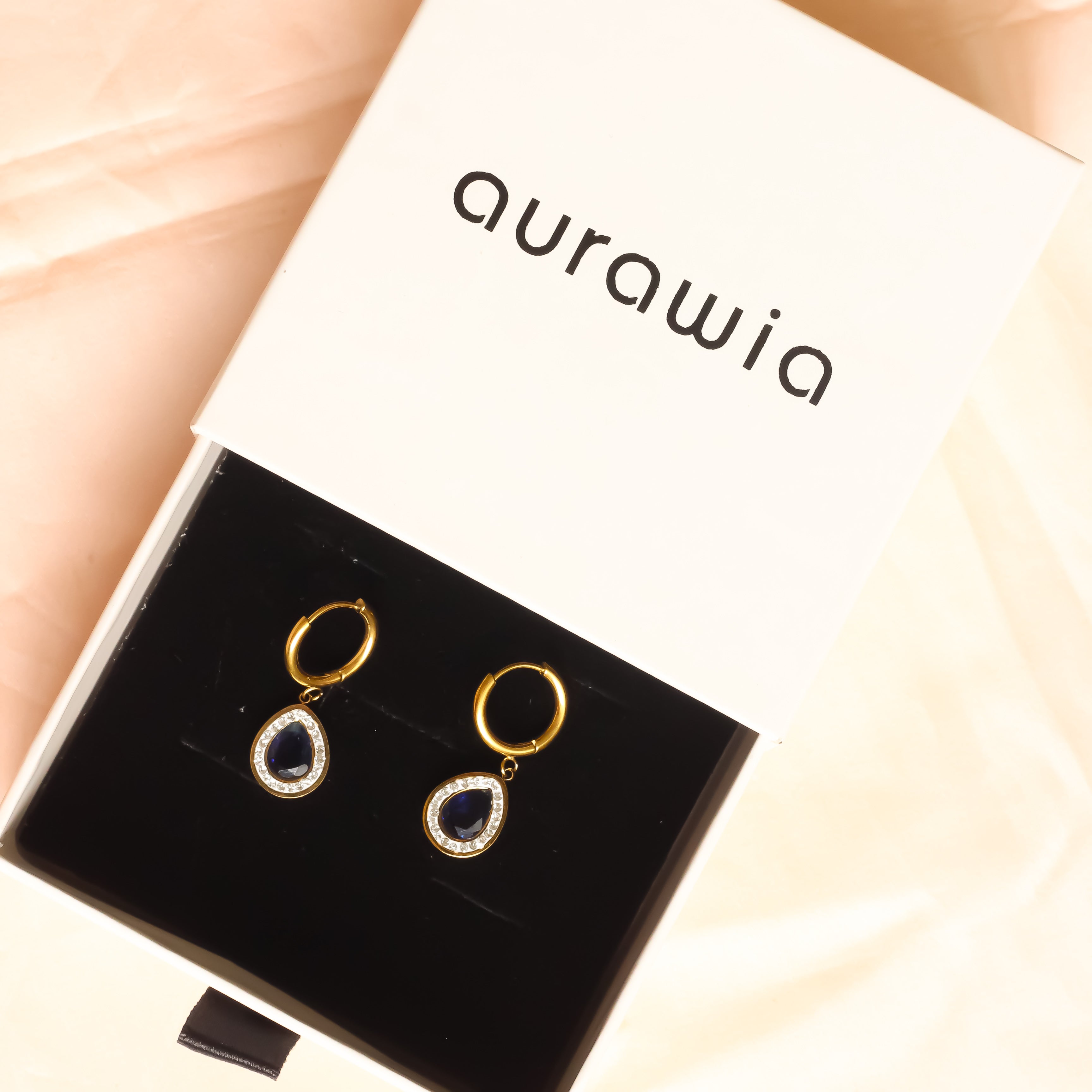 18K Gold Plated | Blue Drop Earrings