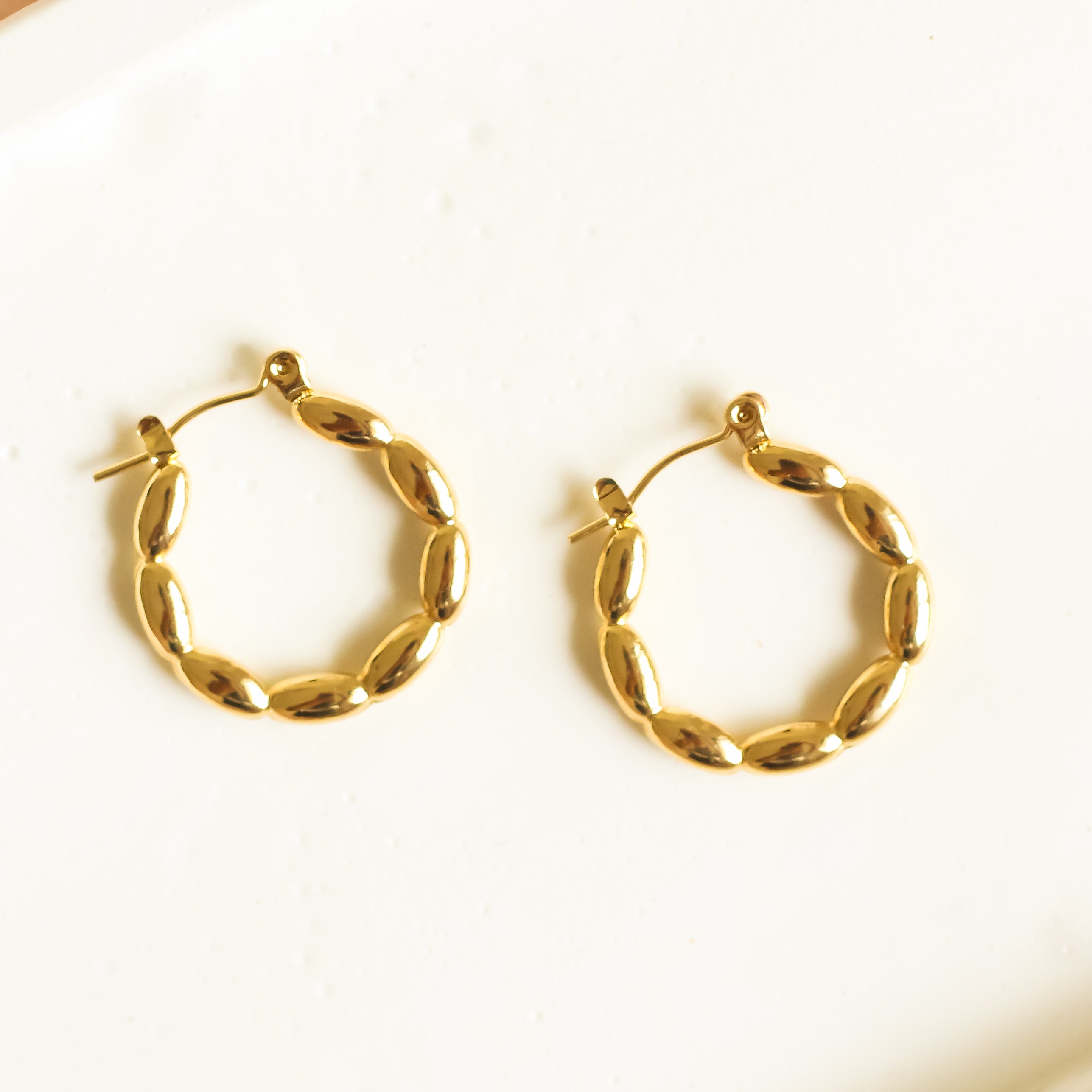 Gold Puffed Hoops