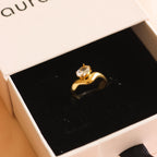 White Stone Swirl Ring | Adjustable