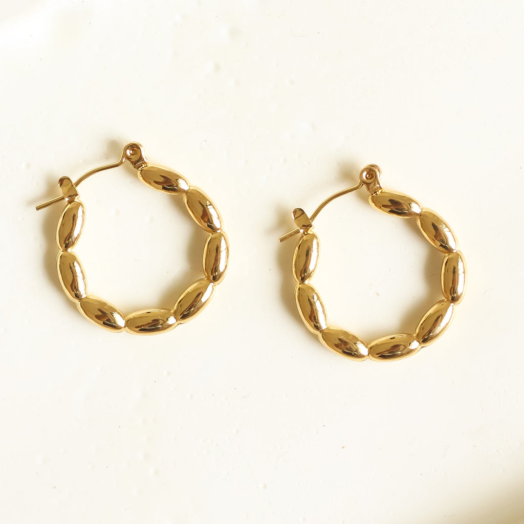 Gold Puffed Hoops