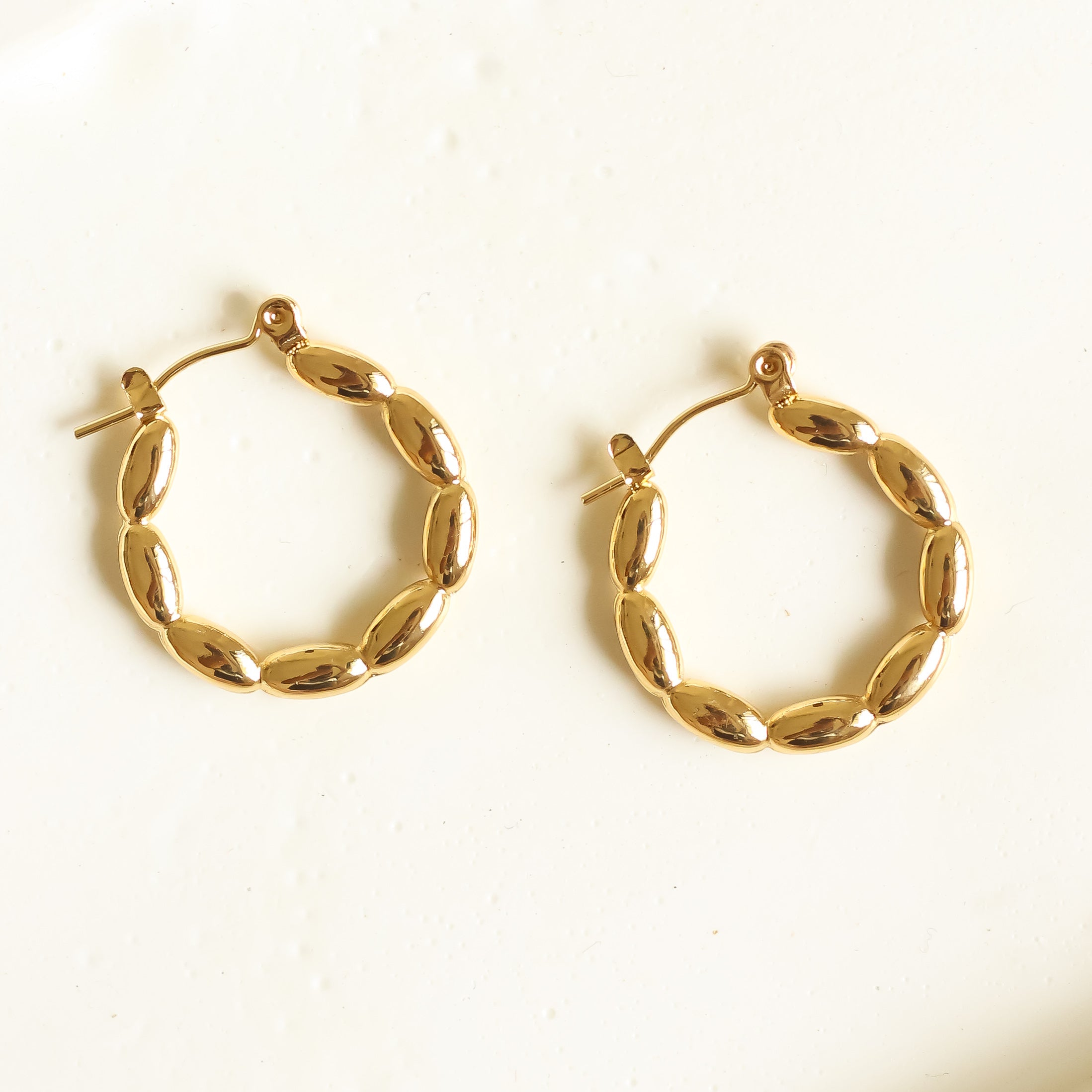 Gold Puffed Hoops