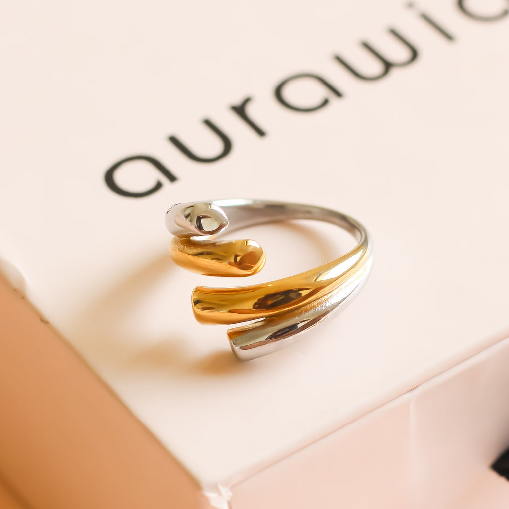 Monet Ring | Silver & Gold | Adjustable