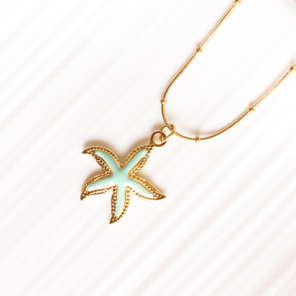 Blue Starfish Necklace