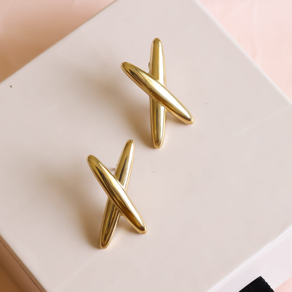 Gold Cross Earrings