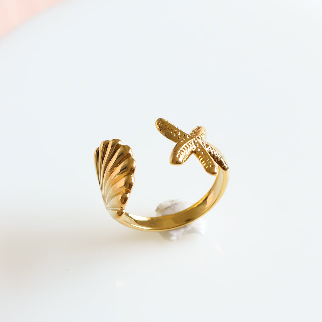 Shell Star Ring | Adjustable