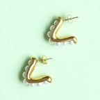 Elsa Pearl Hoop Earrings