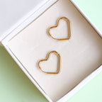 Heart Shaped Golden Hoops