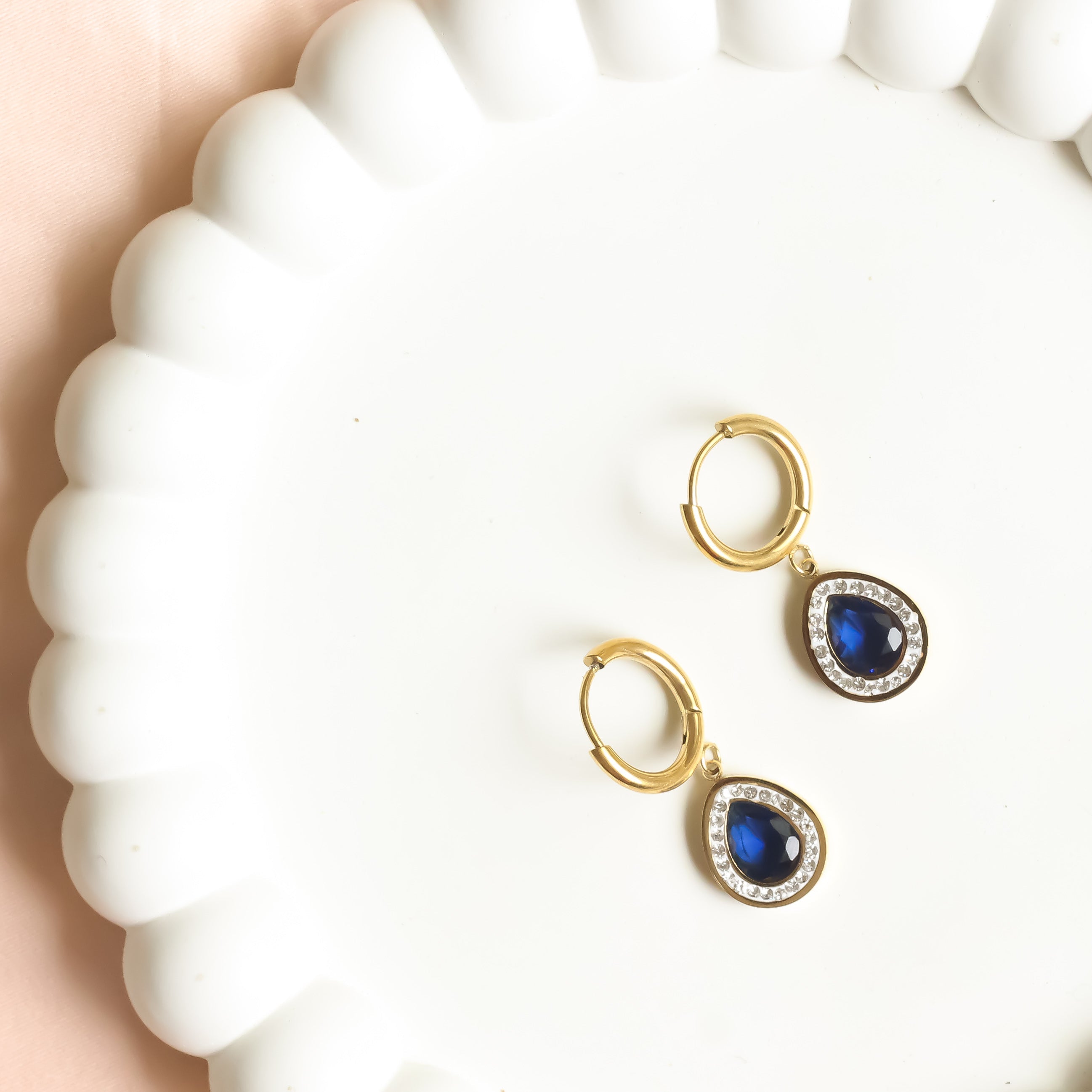 18K Gold Plated | Blue Drop Earrings