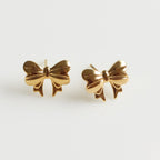 Gold Tiny Bow Studs
