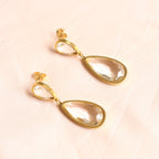18K Gold Plated | Clear Tear Drop Earrings