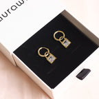 18K Gold Plated | Lock Drop Earrings
