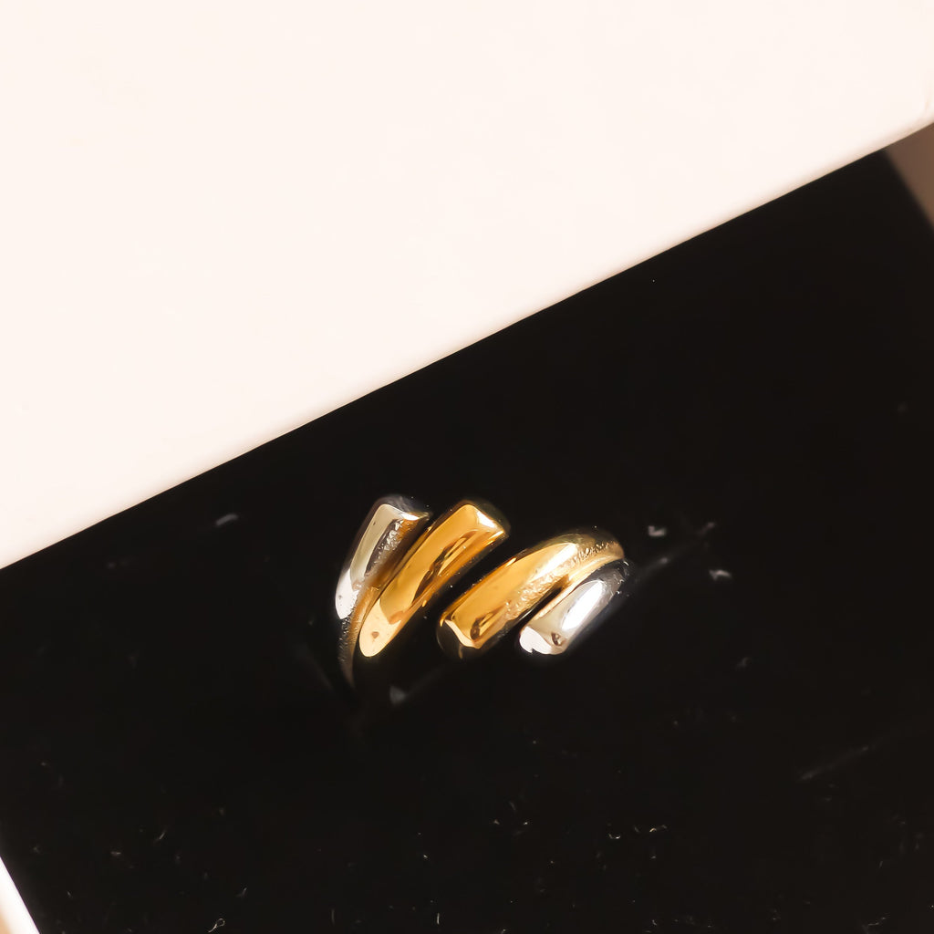 Monet Ring | Silver & Gold | Adjustable
