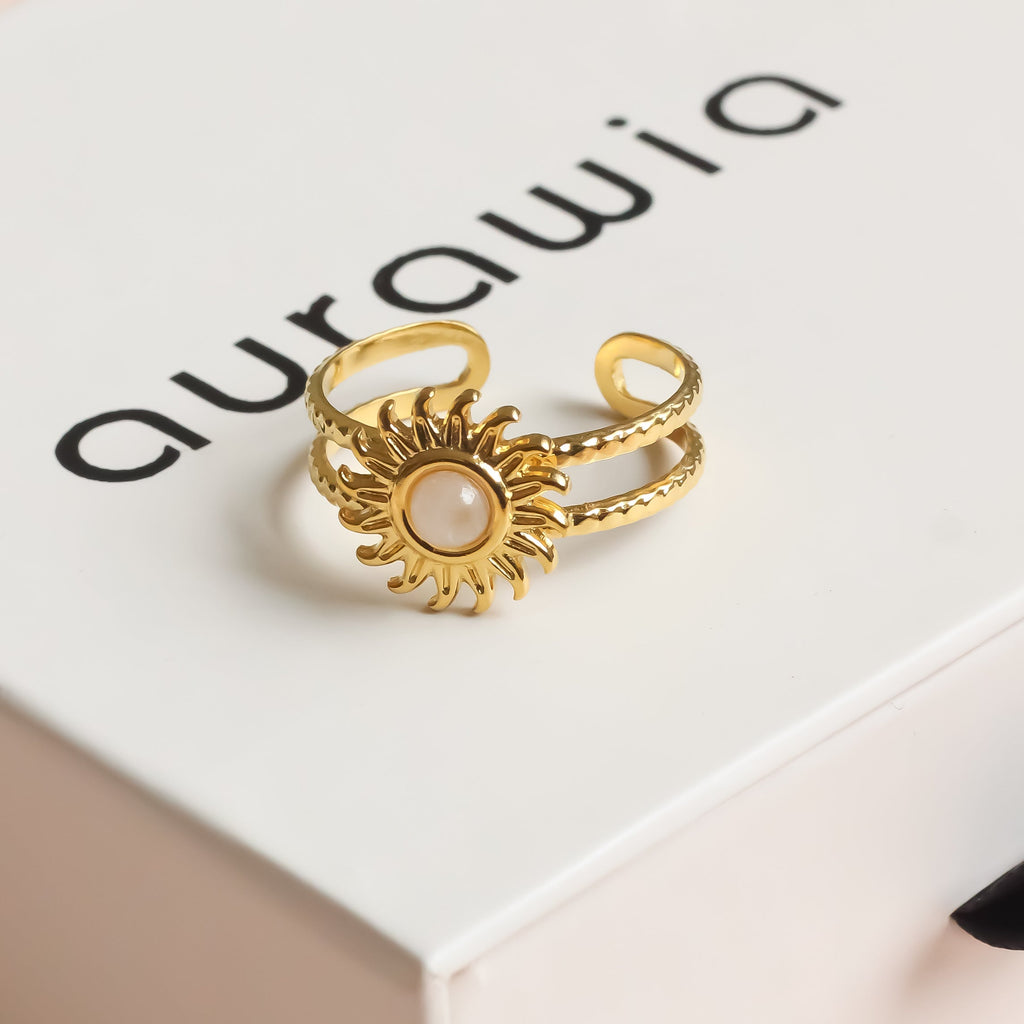 Sun Stone Ring | Adjustable Ring