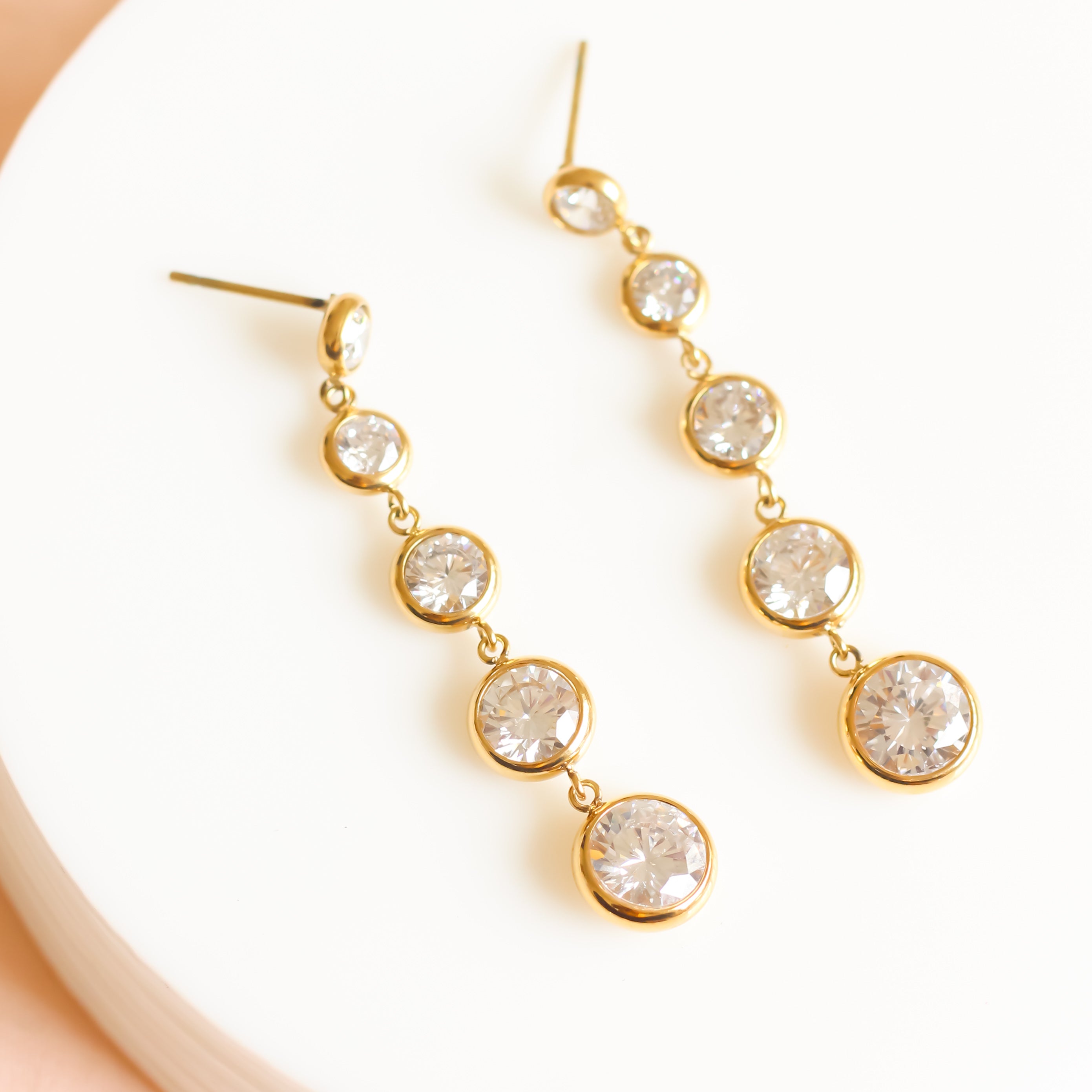 White Stone Danglers