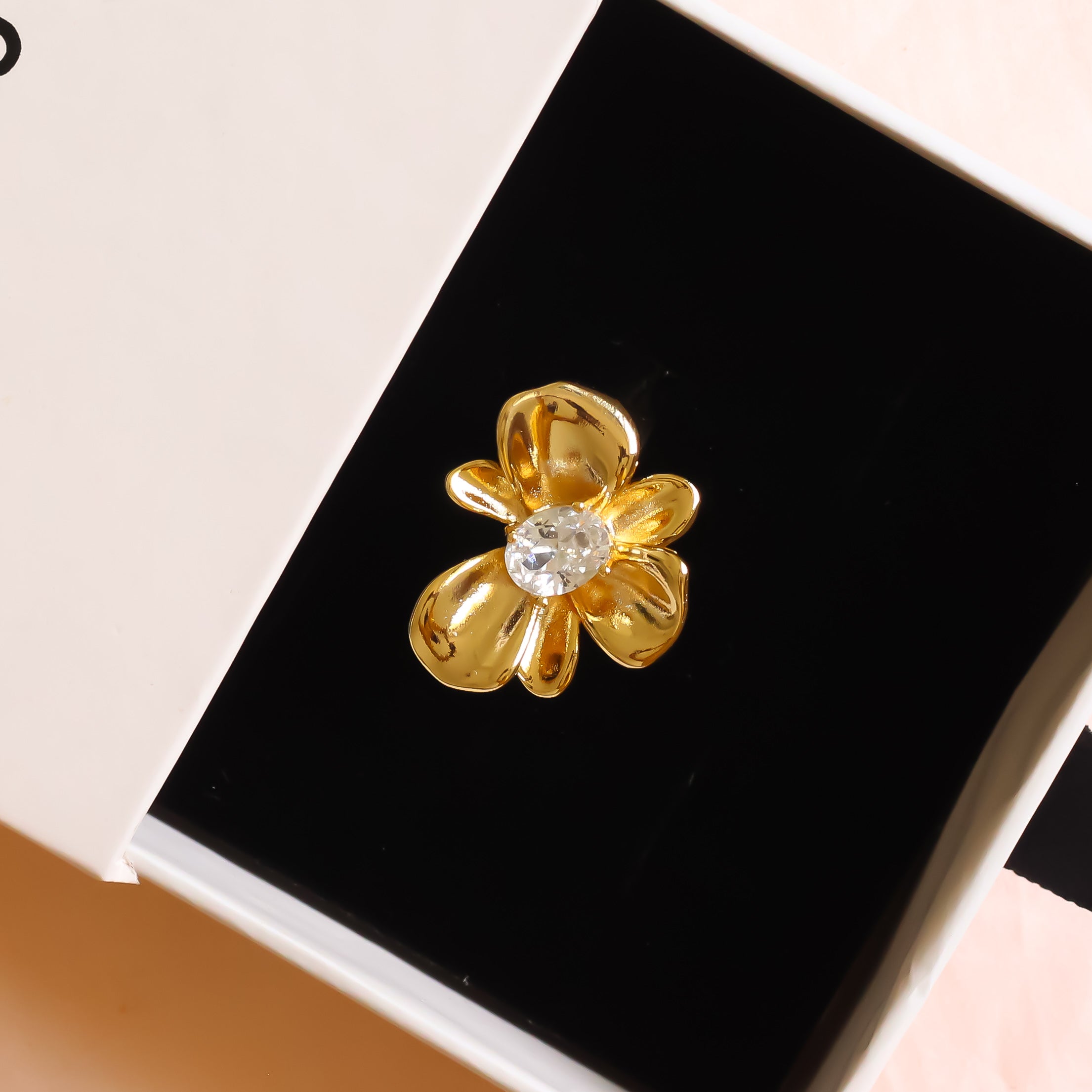 Metallic Flower Ring | Adjustable