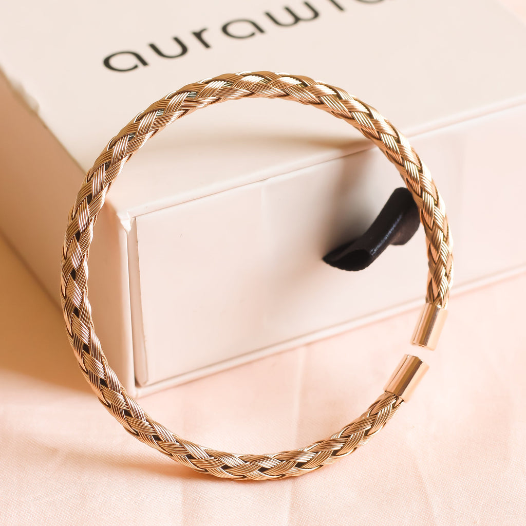 Cuff Braided Bangle | Rose Gold