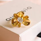 Metallic Flower Ring | Adjustable