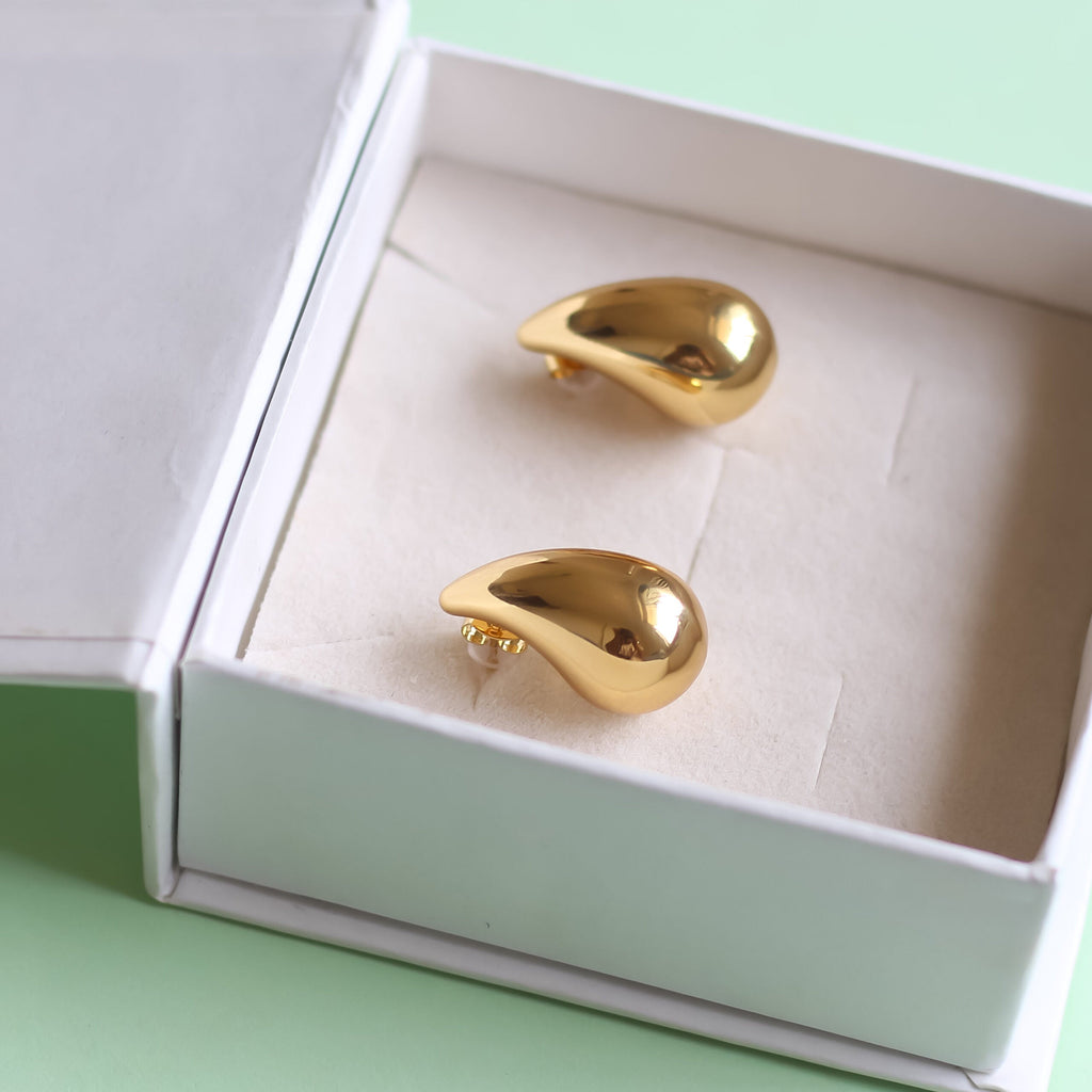 Chunky drop Hoop Earrings