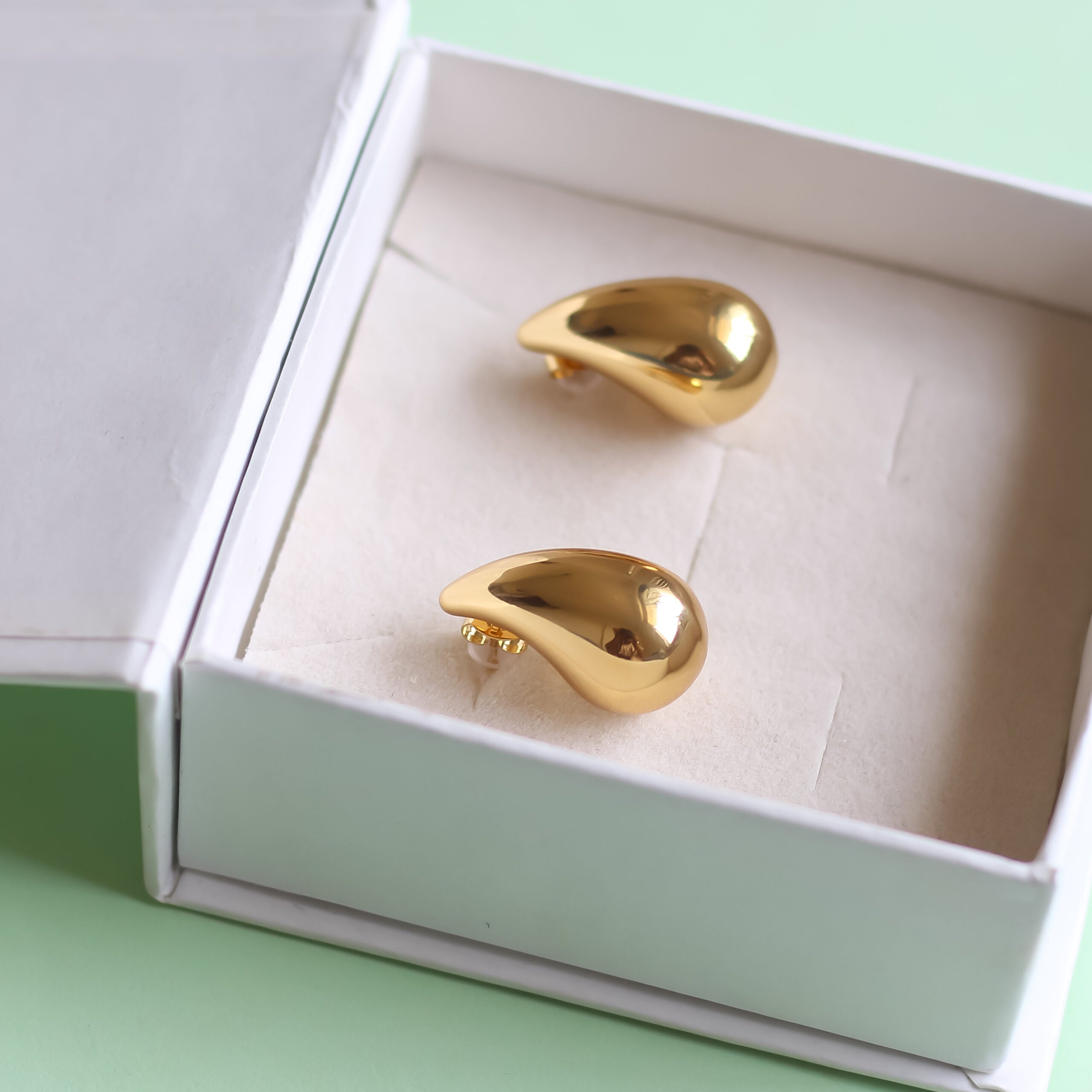 Chunky drop Hoop Earrings