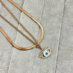 Double Layered Evil Eye Necklace