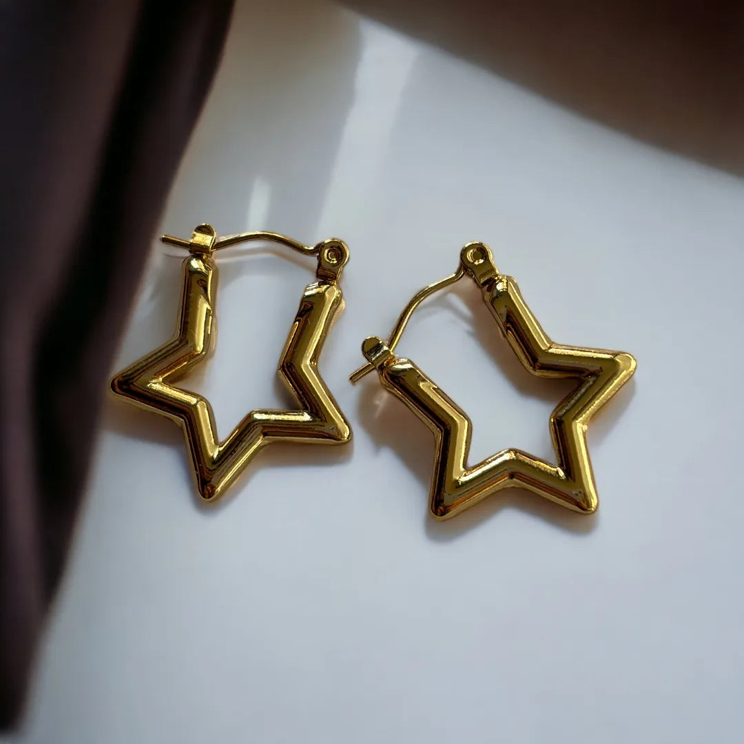 Solid Star Shaped Hoops