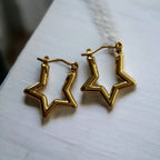 Solid Star Shaped Hoops